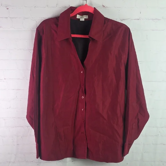 Coldwater Creek Men's Deep Red Button Down Shirt - Picture 1 of 5